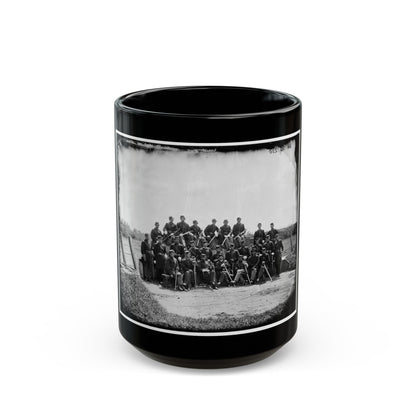 Gettysburg, Pennsylvania. Officers Of 50th Regiment Pennsylvania Infantry (U.S. Civil War) Black Coffee Mug-15oz-The Sticker Space