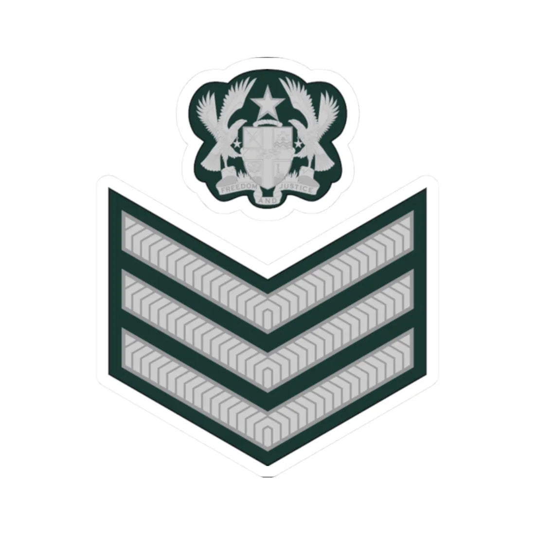 Ghana Army OR 7 (Ghana) (Military Rank) STICKER Vinyl Kiss-Cut Decal 2 Inch White - The Sticker Space