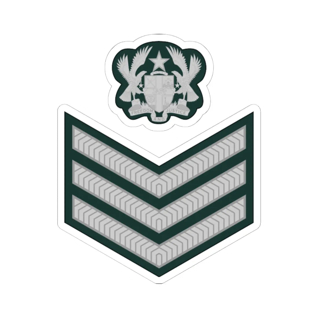 Ghana Army OR 7 (Ghana) (Military Rank) STICKER Vinyl Kiss-Cut Decal 6 Inch White - The Sticker Space