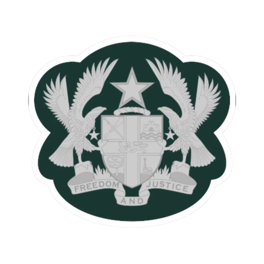 Ghana Army OR 8 (Ghana) (Military Rank) STICKER Vinyl Kiss-Cut Decal 2 Inch White - The Sticker Space