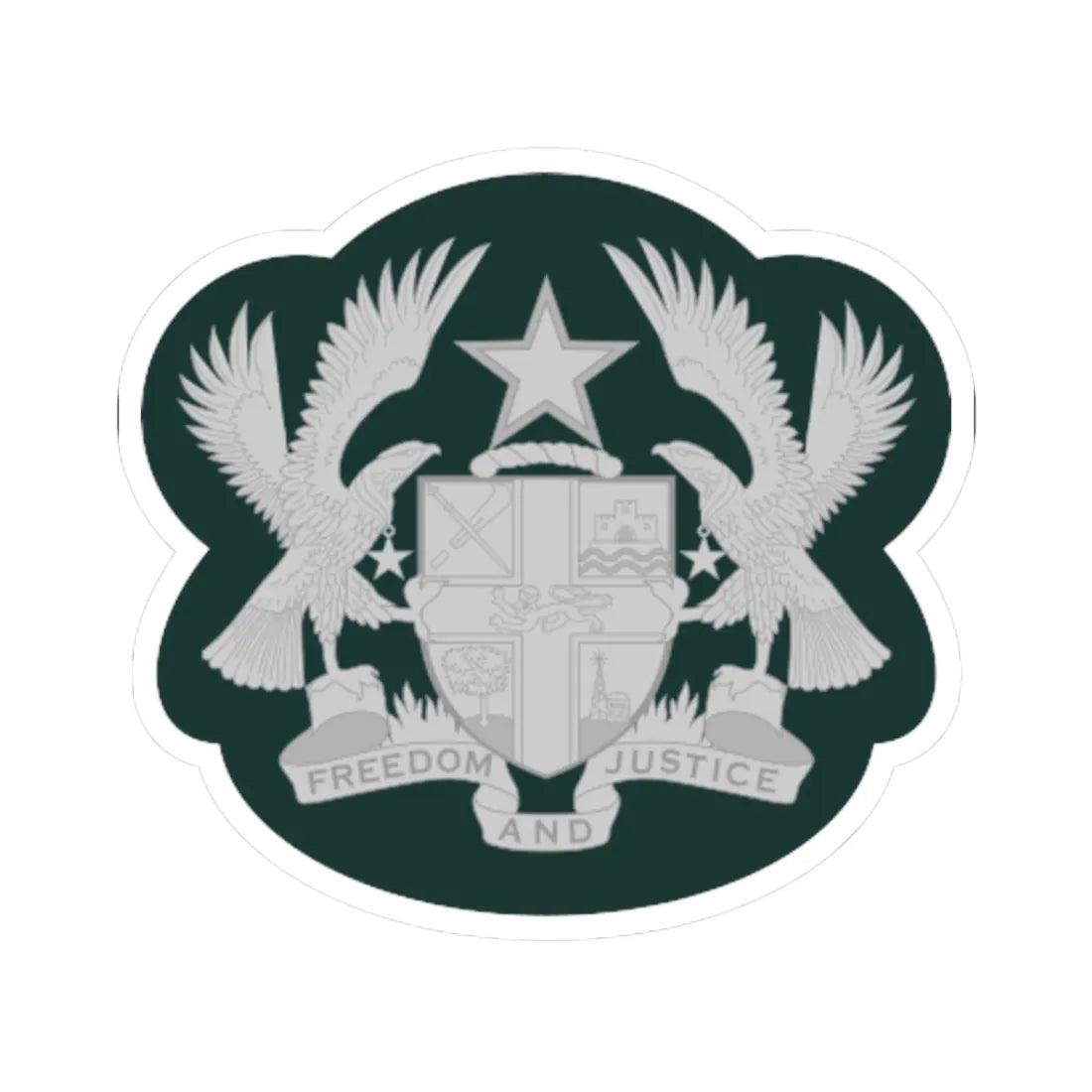 Ghana Army OR 8 (Ghana) (Military Rank) STICKER Vinyl Kiss-Cut Decal 3 Inch White - The Sticker Space