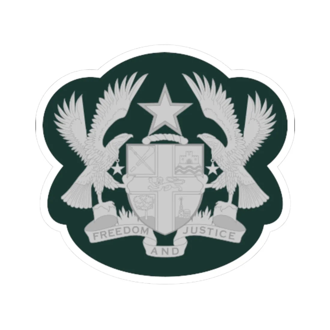 Ghana Army OR 8 (Ghana) (Military Rank) STICKER Vinyl Kiss-Cut Decal 4 Inch White - The Sticker Space