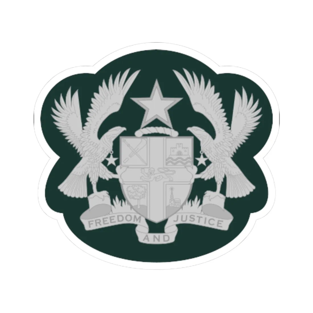 Ghana Army OR 8 (Ghana) (Military Rank) STICKER Vinyl Kiss-Cut Decal 6 Inch White - The Sticker Space