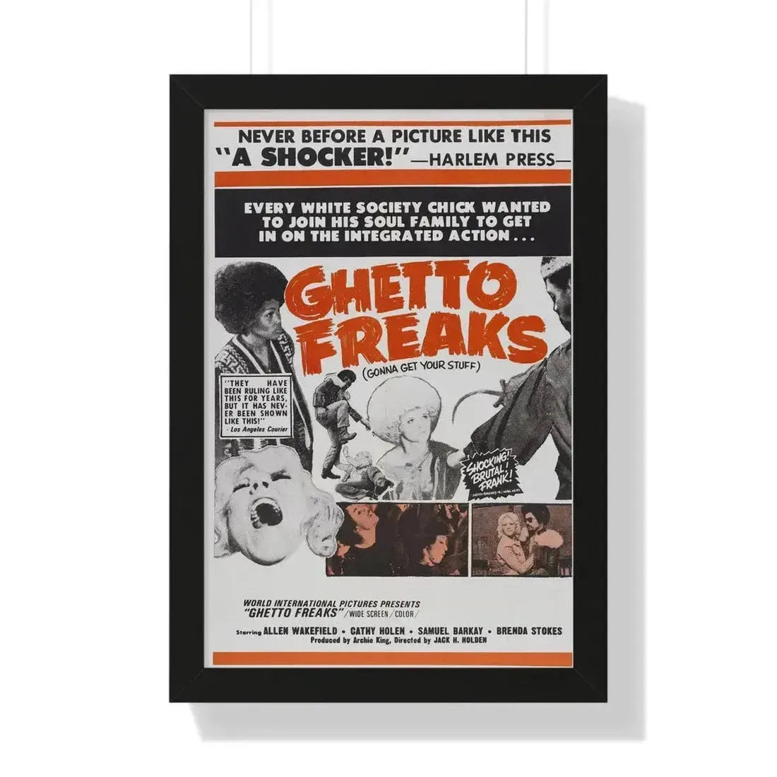GHETTO FREAKS 1970 - Framed Movie Poster 16″ x 24″ Black - The Sticker Space
