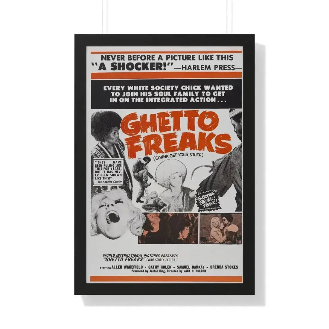 GHETTO FREAKS 1970 - Framed Movie Poster 20" x 30" Black - The Sticker Space