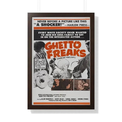 GHETTO FREAKS 1970 - Framed Movie Poster 20" x 30" Walnut - The Sticker Space