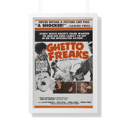 GHETTO FREAKS 1970 - Framed Movie Poster 20" x 30" White - The Sticker Space