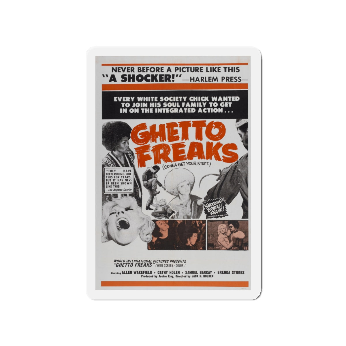 GHETTO FREAKS 1970 Movie Poster - Die-Cut Magnet-3" x 3"-The Sticker Space