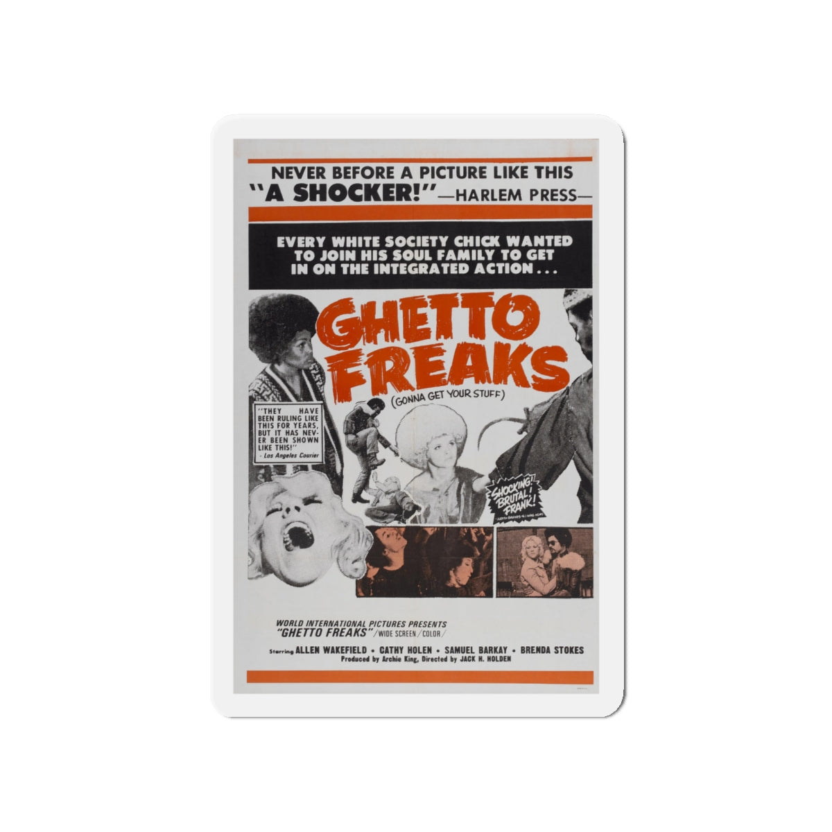 GHETTO FREAKS 1970 Movie Poster - Die-Cut Magnet-4" x 4"-The Sticker Space