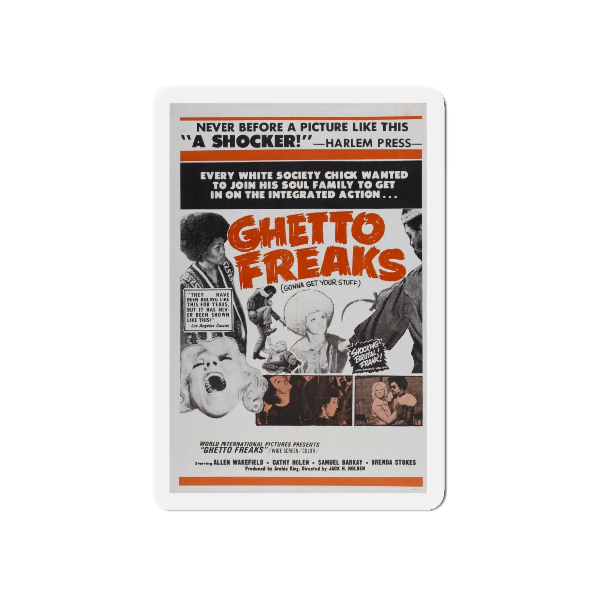 GHETTO FREAKS 1970 Movie Poster - Die-Cut Magnet-5" x 5"-The Sticker Space