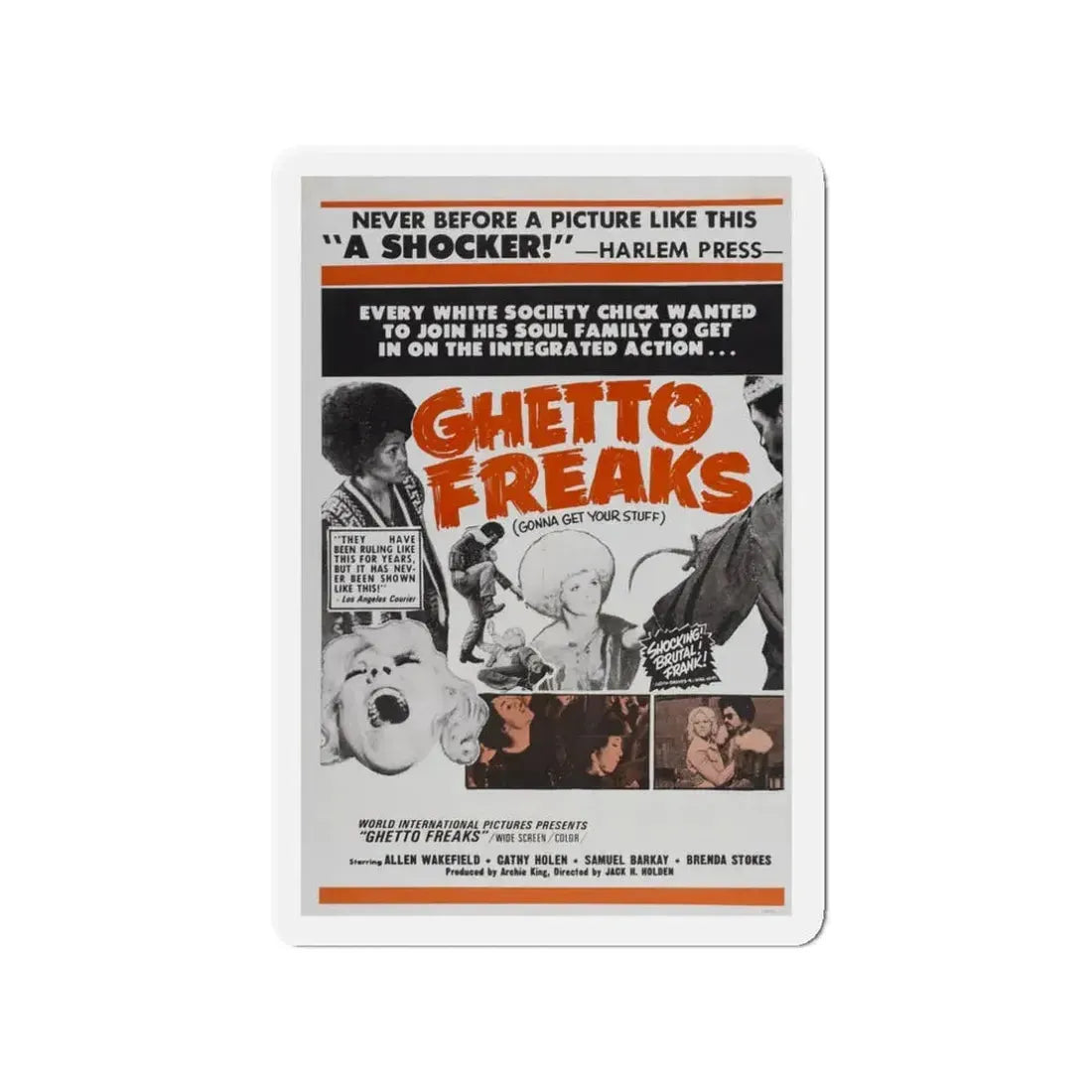 GHETTO FREAKS 1970 Movie Poster - Refrigerator Magnet 3 Inch - The Sticker Space