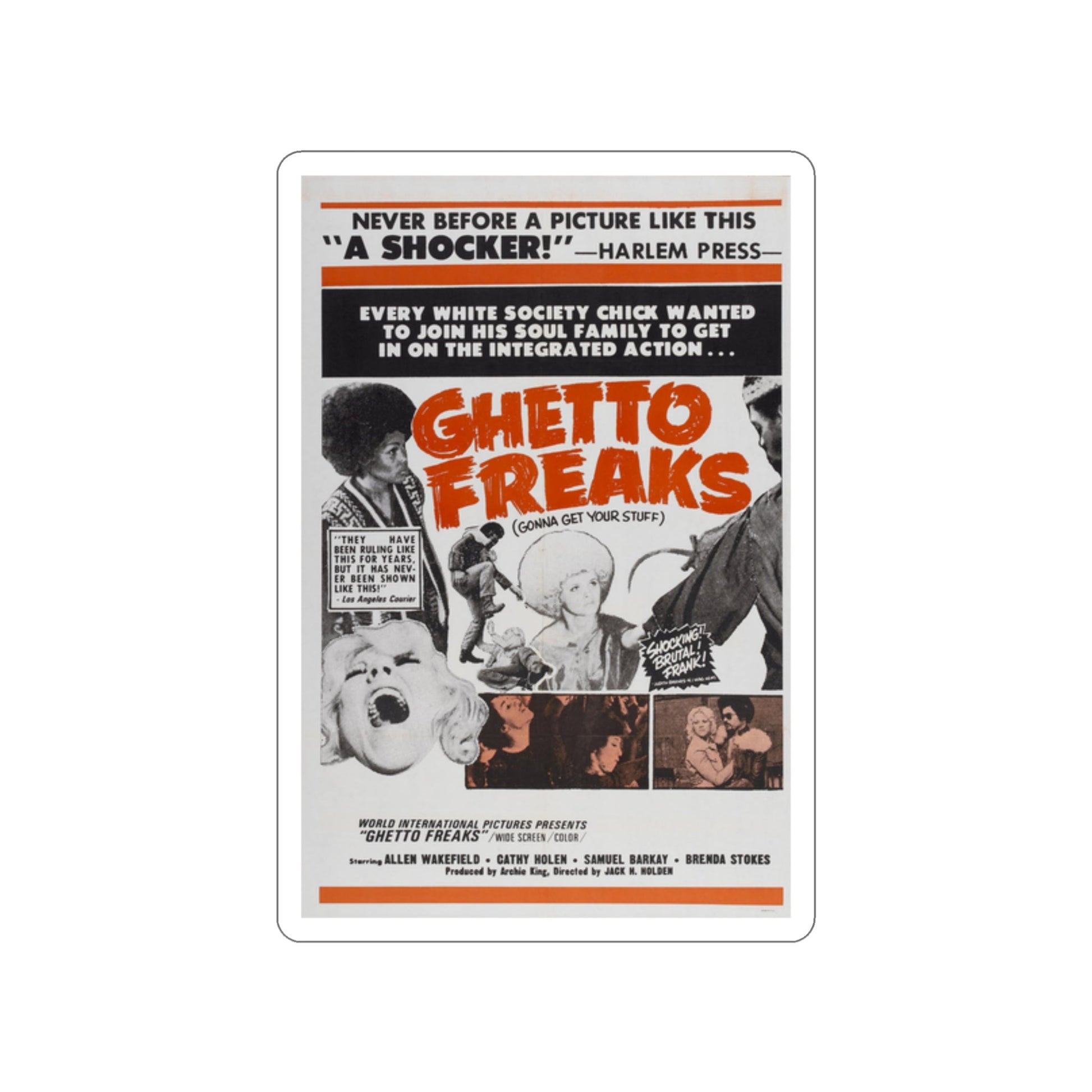 GHETTO FREAKS 1970 Movie Poster STICKER Vinyl Die-Cut Decal-2 Inch-The Sticker Space