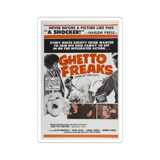 GHETTO FREAKS 1970 Movie Poster - STICKER Vinyl Kiss-Cut Decal 2 Inch White - The Sticker Space