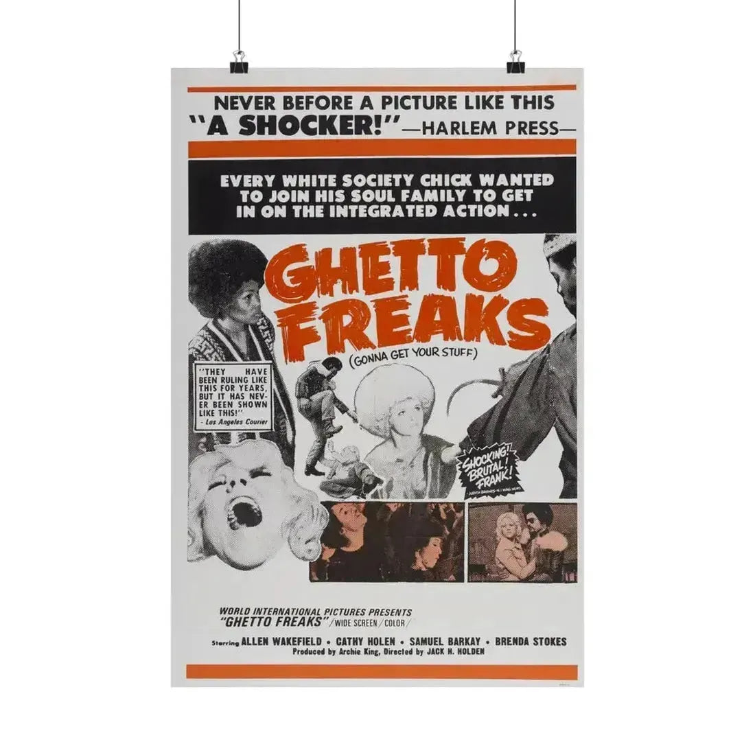 GHETTO FREAKS 1970 - Paper Movie Poster 16″ x 24″ Matte - The Sticker Space