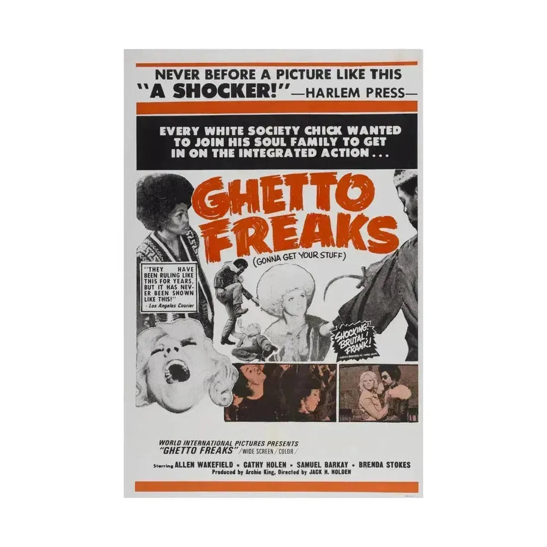 GHETTO FREAKS 1970 - Paper Movie Poster - The Sticker Space