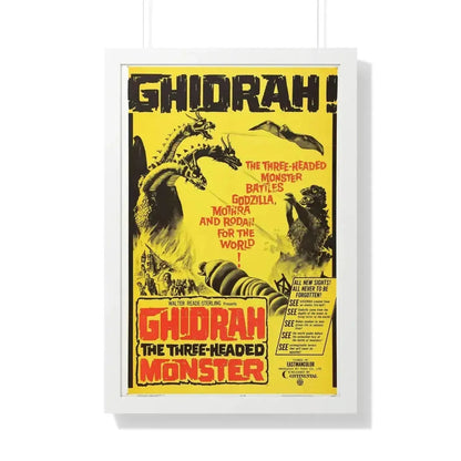 GHIDRAH THE THREE HEADED MONSTER GODZILLA 1964 - Framed Movie Poster - The Sticker Space