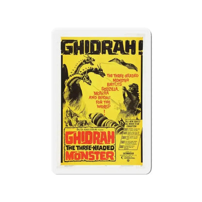 GHIDRAH THE THREE HEADED MONSTER GODZILLA 1964 Movie Poster - Refrigerator Magnet - The Sticker Space