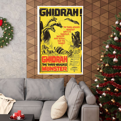 GHIDRAH THE THREE HEADED MONSTER GODZILLA 1964 - Paper Movie Poster-The Sticker Space