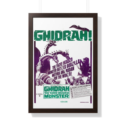 GHIDRAH THE THREE HEADED MONSTER GODZILLA (2) 1964 - Framed Movie Poster-20" x 30"-The Sticker Space