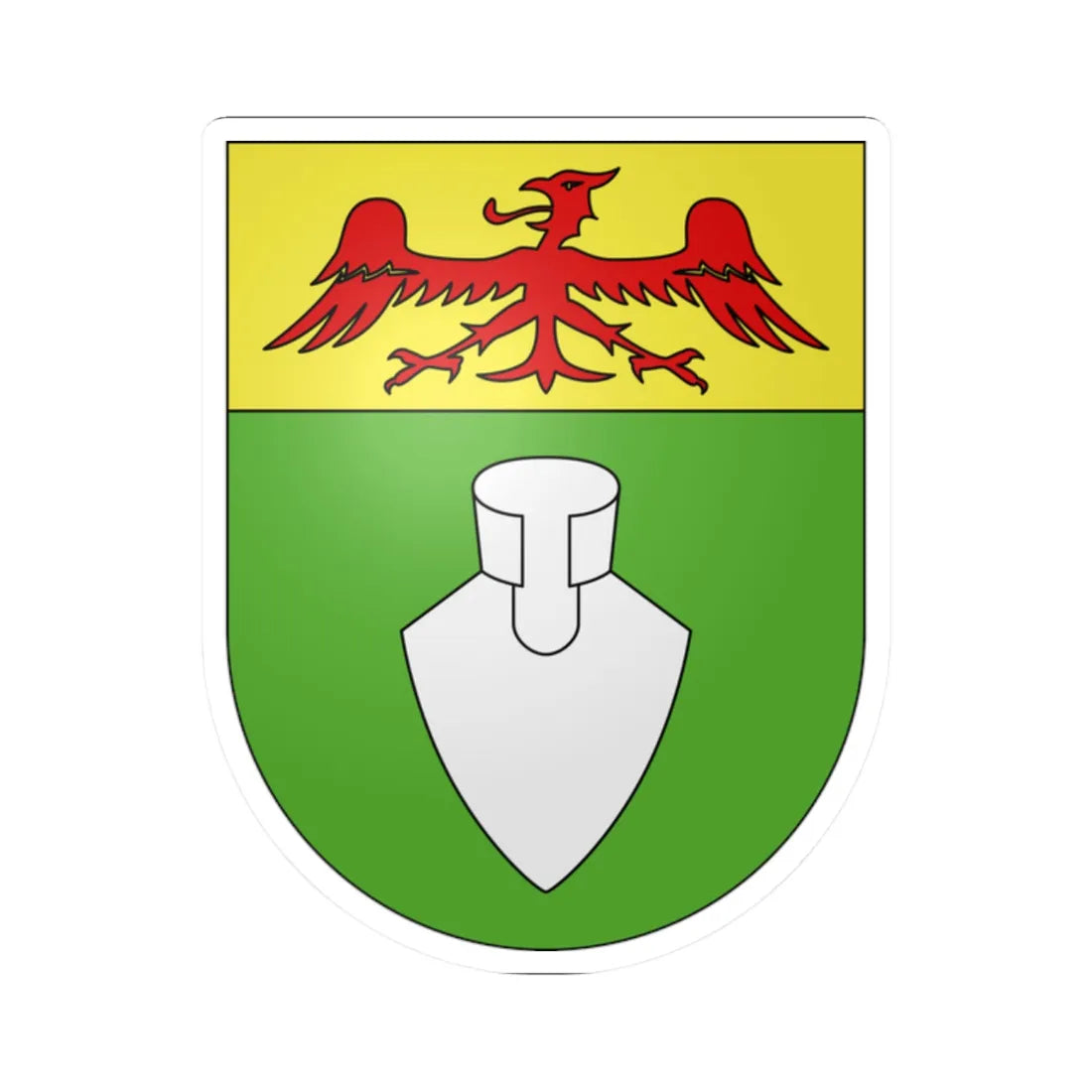 Ghirone-coat of arms (Switzerland) (Coat of Arms) STICKER Vinyl Kiss-Cut Decal 2 Inch White - The Sticker Space