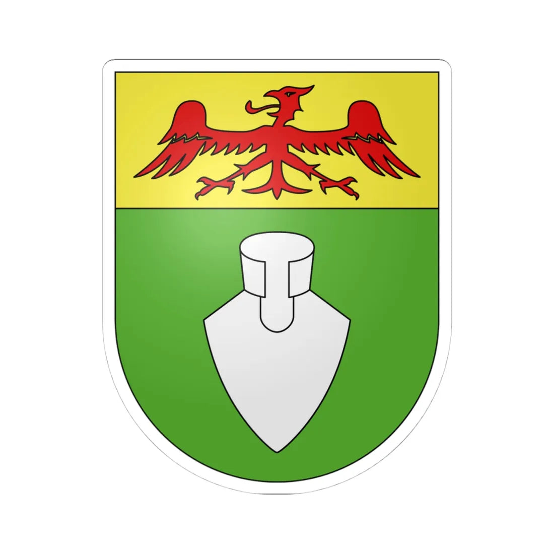 Ghirone-coat of arms (Switzerland) (Coat of Arms) STICKER Vinyl Kiss-Cut Decal 4 Inch White - The Sticker Space