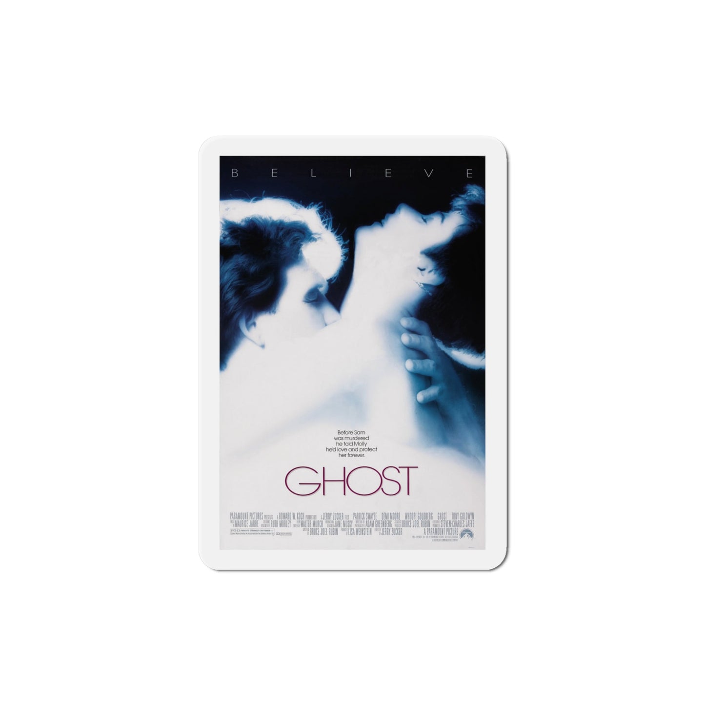 Ghost 1990 Movie Poster Die-Cut Magnet-4" x 4"-The Sticker Space