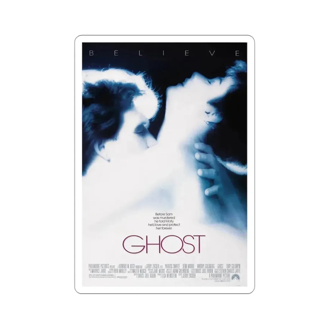 Ghost 1990 Movie Poster STICKER Vinyl Die-Cut Decal - The Sticker Space