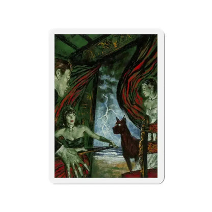 Ghost Dog, Saturday Home magazine interior illustration, July 1947 (Magazine Illustration) Refrigerator Magnet 2 Inch Die-Cut - The Sticker Space