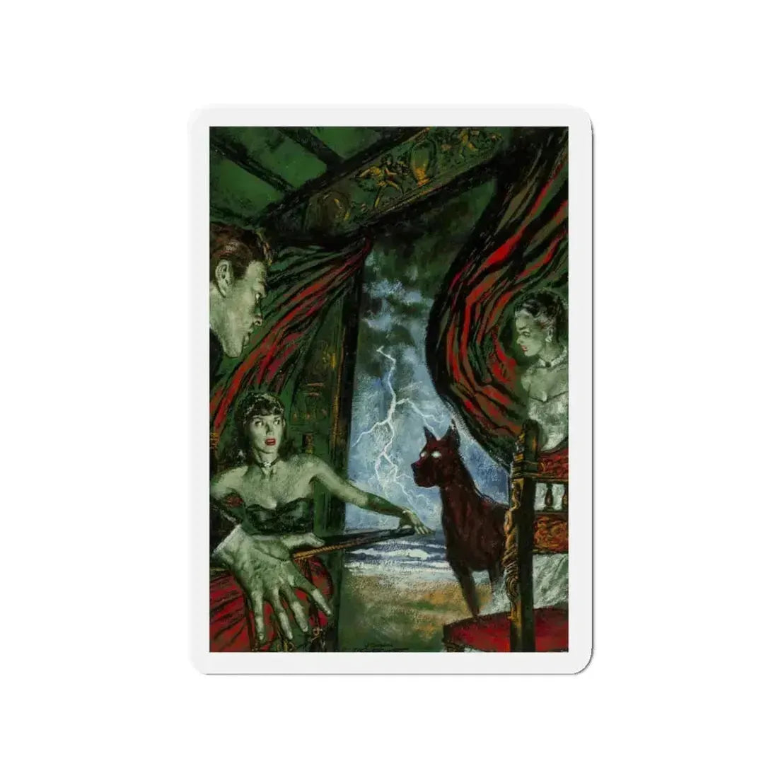 Ghost Dog, Saturday Home magazine interior illustration, July 1947 (Magazine Illustration) Refrigerator Magnet 3 Inch Die-Cut - The Sticker Space