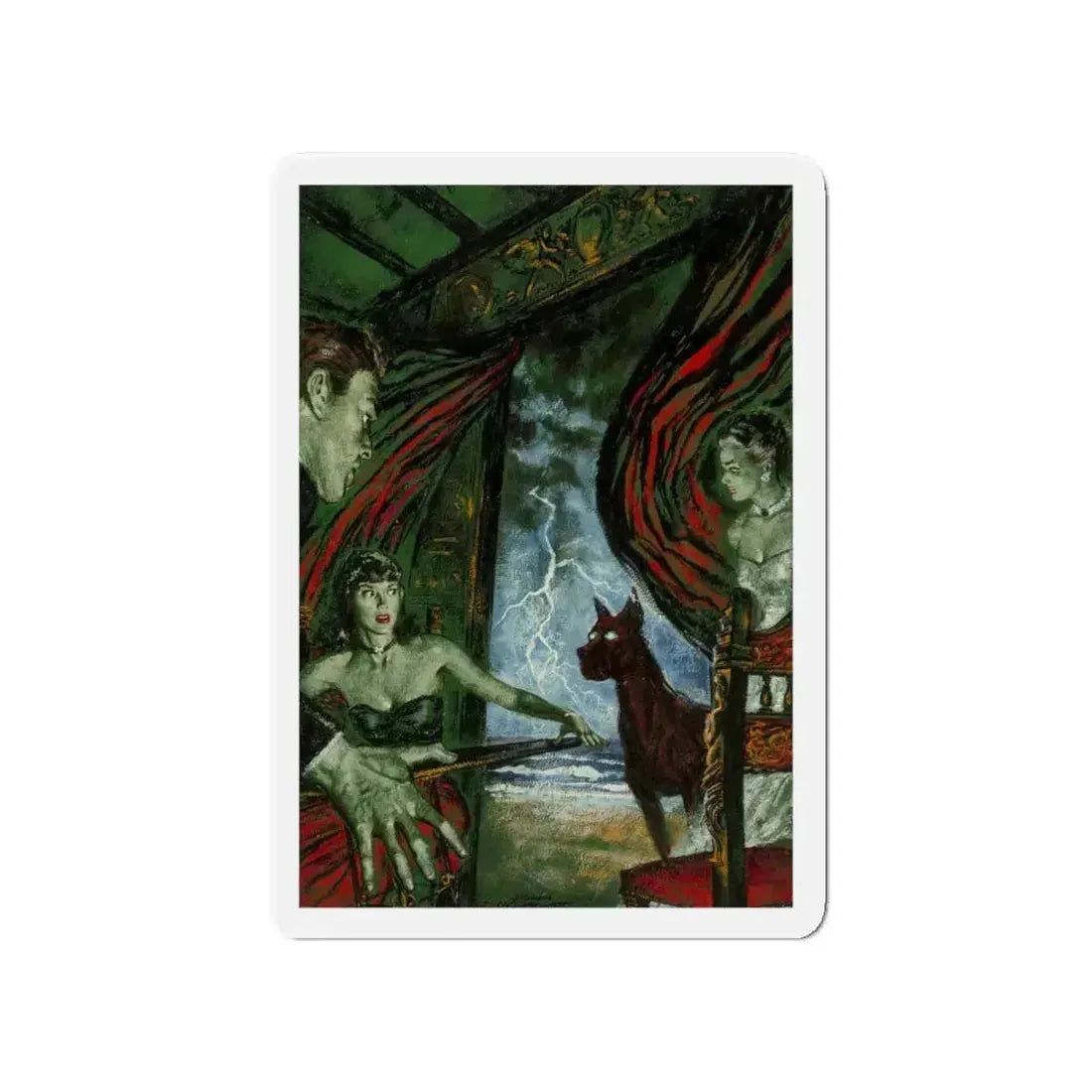 Ghost Dog, Saturday Home magazine interior illustration, July 1947 (Magazine Illustration) Refrigerator Magnet 4 Inch Die-Cut - The Sticker Space