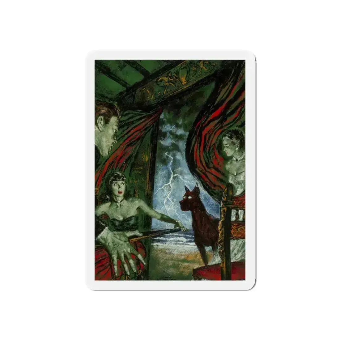 Ghost Dog, Saturday Home magazine interior illustration, July 1947 (Magazine Illustration) Refrigerator Magnet 5 Inch Die-Cut - The Sticker Space