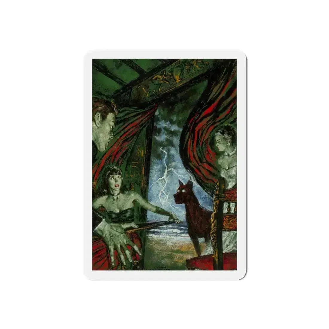 Ghost Dog, Saturday Home magazine interior illustration, July 1947 (Magazine Illustration) Refrigerator Magnet 6 Inch Die-Cut - The Sticker Space