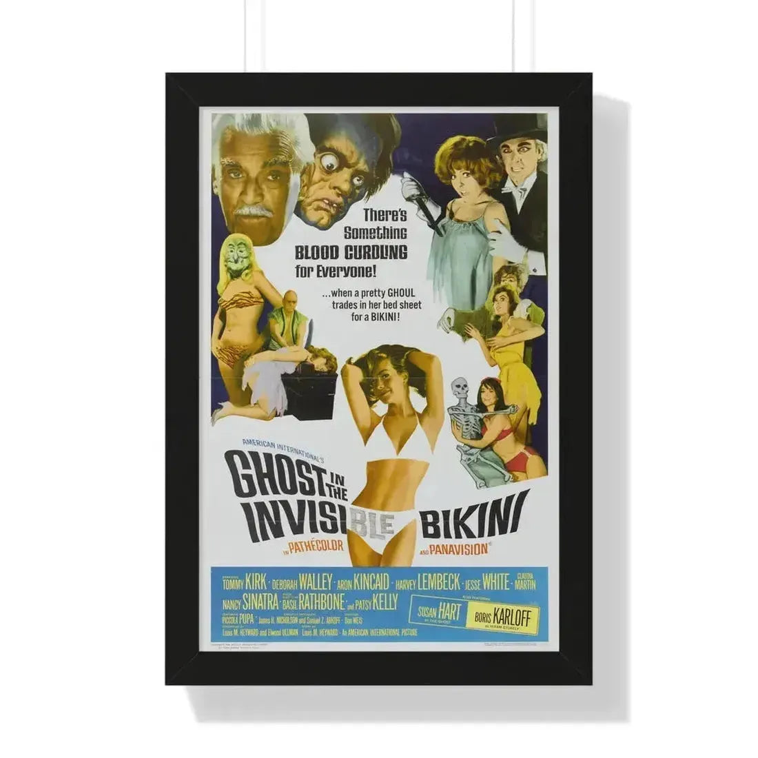 GHOST IN THE INVISIBLE BIKINI 1966 - Framed Movie Poster 16″ x 24″ Black - The Sticker Space