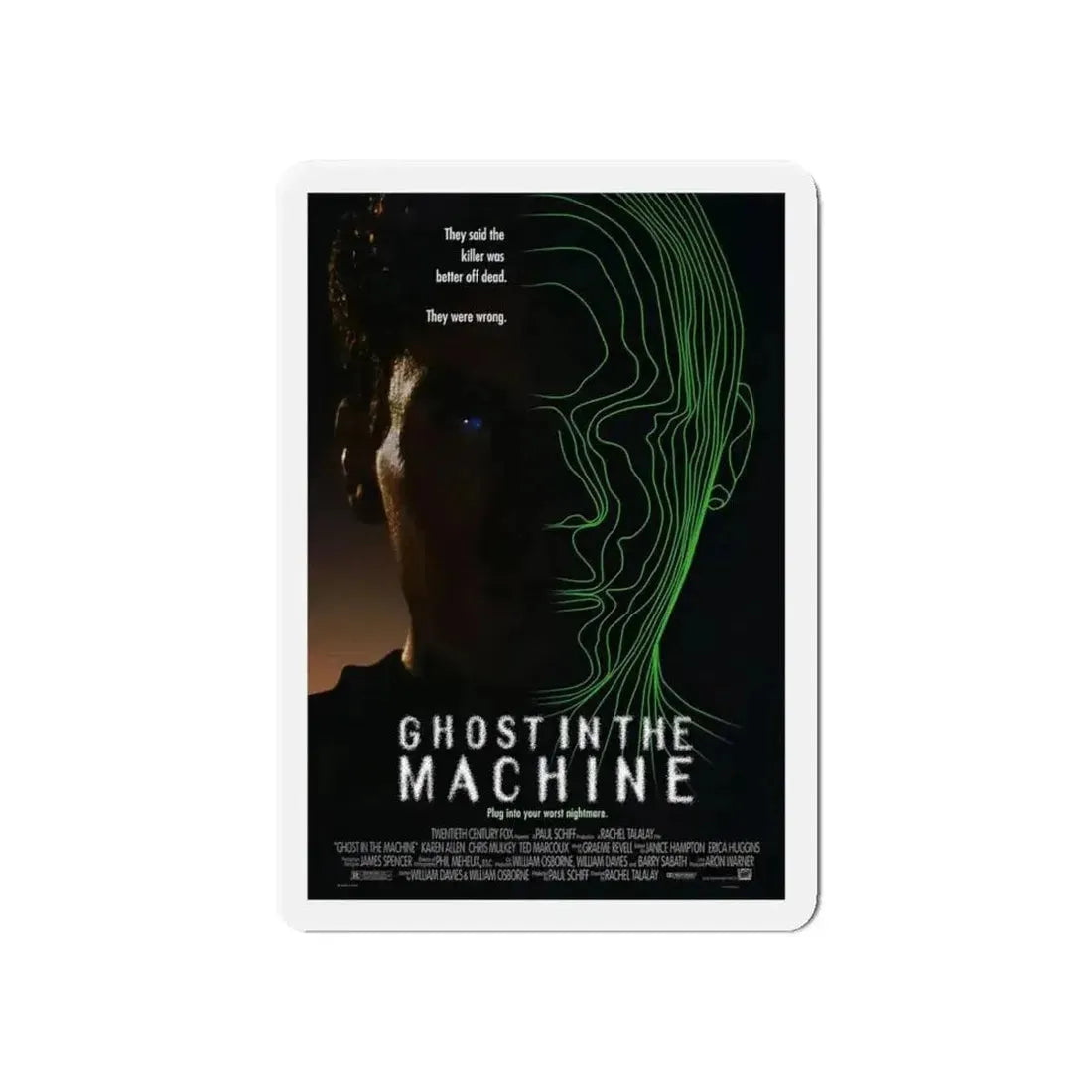 GHOST IN THE MACHINE 1993 Movie Poster - Refrigerator Magnet - The Sticker Space