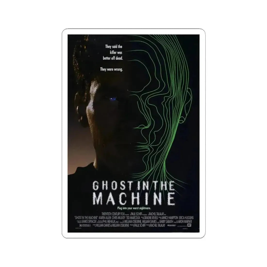 Ghost in the Machine 1993 Movie Poster - STICKER Vinyl Kiss-Cut Decal 6 Inch White - The Sticker Space