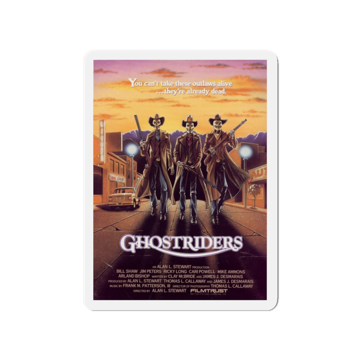 GHOST RIDERS 1987 Movie Poster - Die-Cut Magnet-4" x 4"-The Sticker Space