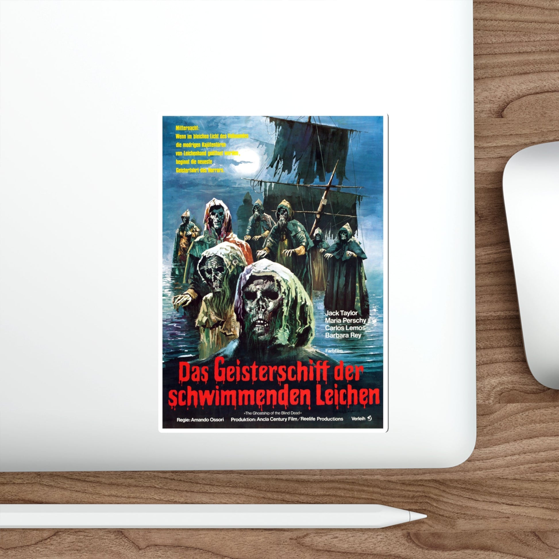 GHOST SHIPS OF THE BLIND DEAD (THE GHOST GALLEON) (GERMAN) 1974 Movie Poster STICKER Vinyl Die-Cut Decal-The Sticker Space