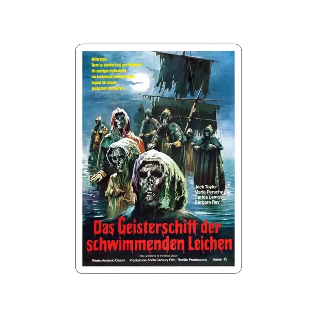GHOST SHIPS OF THE BLIND DEAD (THE GHOST GALLEON) (GERMAN) 1974 Movie Poster STICKER Vinyl Die-Cut Decal - The Sticker Space