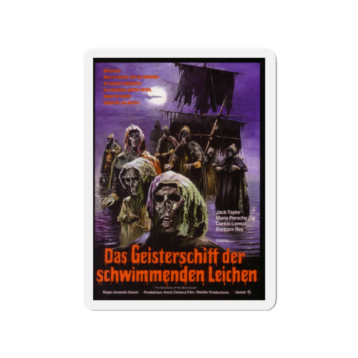 GHOST SHIPS OF THE BLIND DEAD (THE GHOST GALLEON) (GERMAN) 2 1974 Movie Poster - Die-Cut Magnet-3" x 3"-The Sticker Space