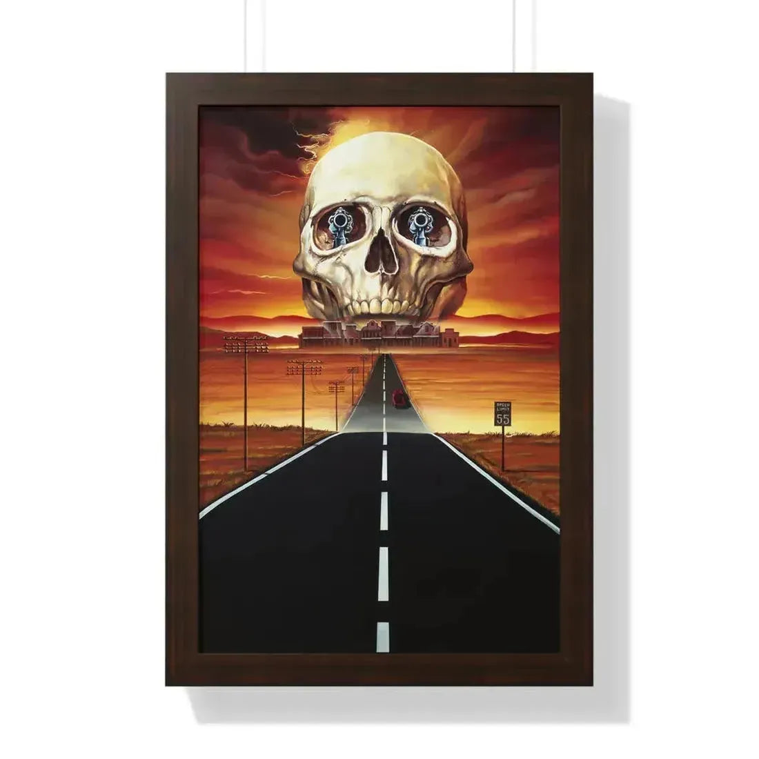 GHOST TOWN (TEASER) 1988 - Framed Movie Poster 16″ x 24″ Walnut - The Sticker Space