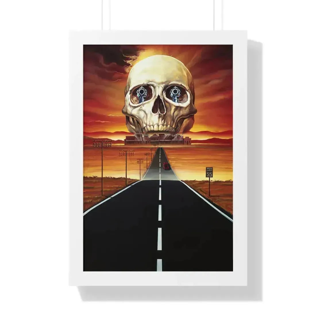 GHOST TOWN (TEASER) 1988 - Framed Movie Poster 16″ x 24″ White - The Sticker Space
