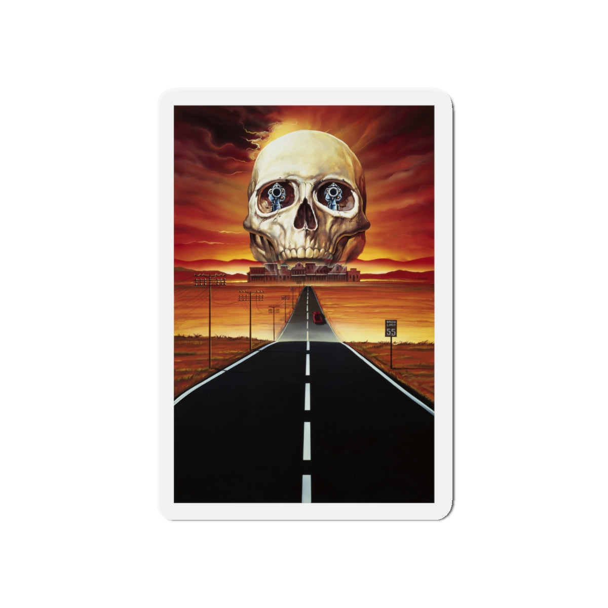 GHOST TOWN (TEASER) 1988 Movie Poster - Die-Cut Magnet-5" x 5"-The Sticker Space