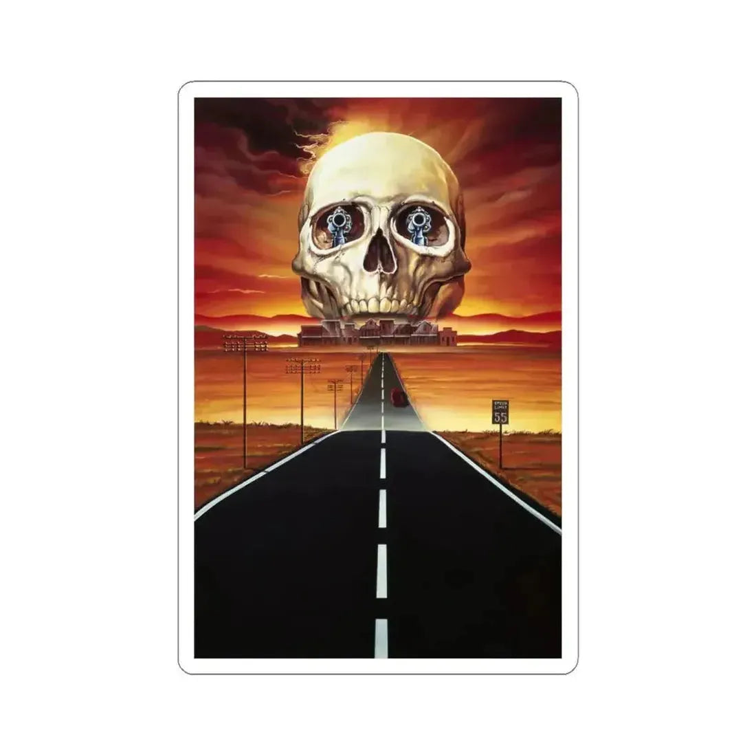 GHOST TOWN (TEASER) 1988 Movie Poster - STICKER Vinyl Kiss-Cut Decal 6 Inch White - The Sticker Space