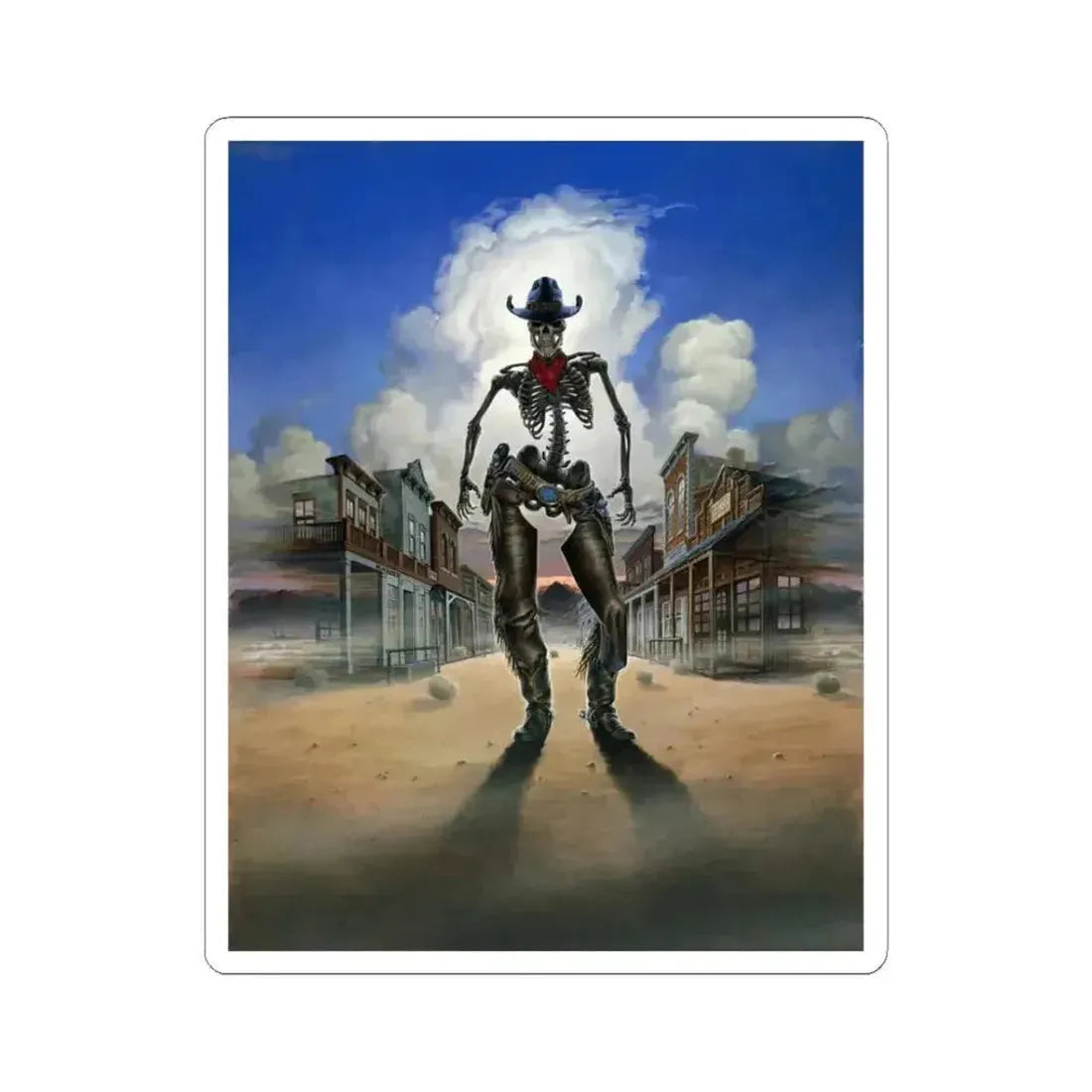 GHOST TOWN (TEASER 2) 1988 Movie Poster - STICKER Vinyl Kiss-Cut Decal 3 Inch White - The Sticker Space