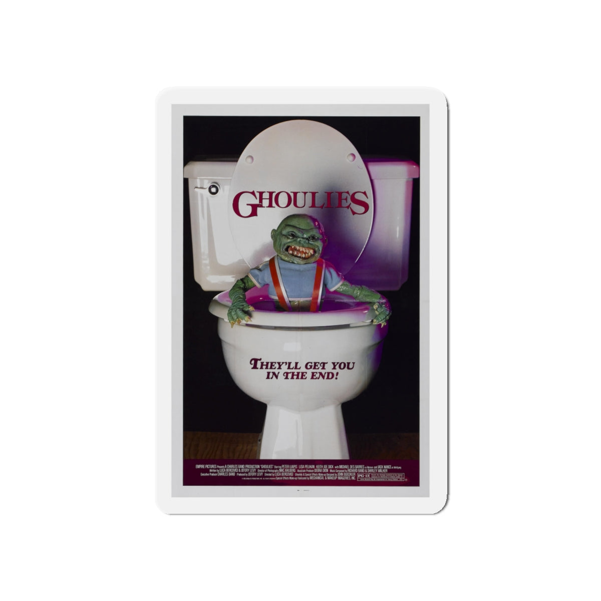 GHOULIES 1985 Movie Poster - Die-Cut Magnet-5" x 5"-The Sticker Space