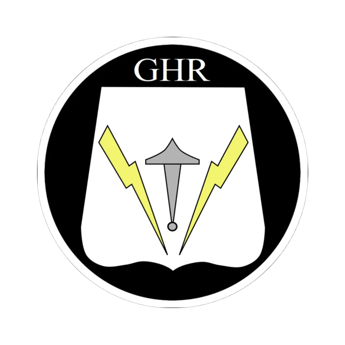 GHR Shield 2 (Denmark) (Coat of Arms) STICKER Vinyl Kiss-Cut Decal 4 Inch White - The Sticker Space