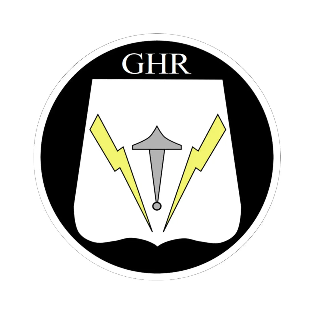 GHR Shield 2 (Denmark) (Coat of Arms) STICKER Vinyl Kiss-Cut Decal 6 Inch White - The Sticker Space