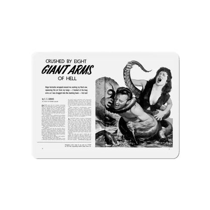 Giant Arms, True Men Stories, April 1959 (Magazine Illustration) Refrigerator Magnet 3 Inch Die-Cut - The Sticker Space