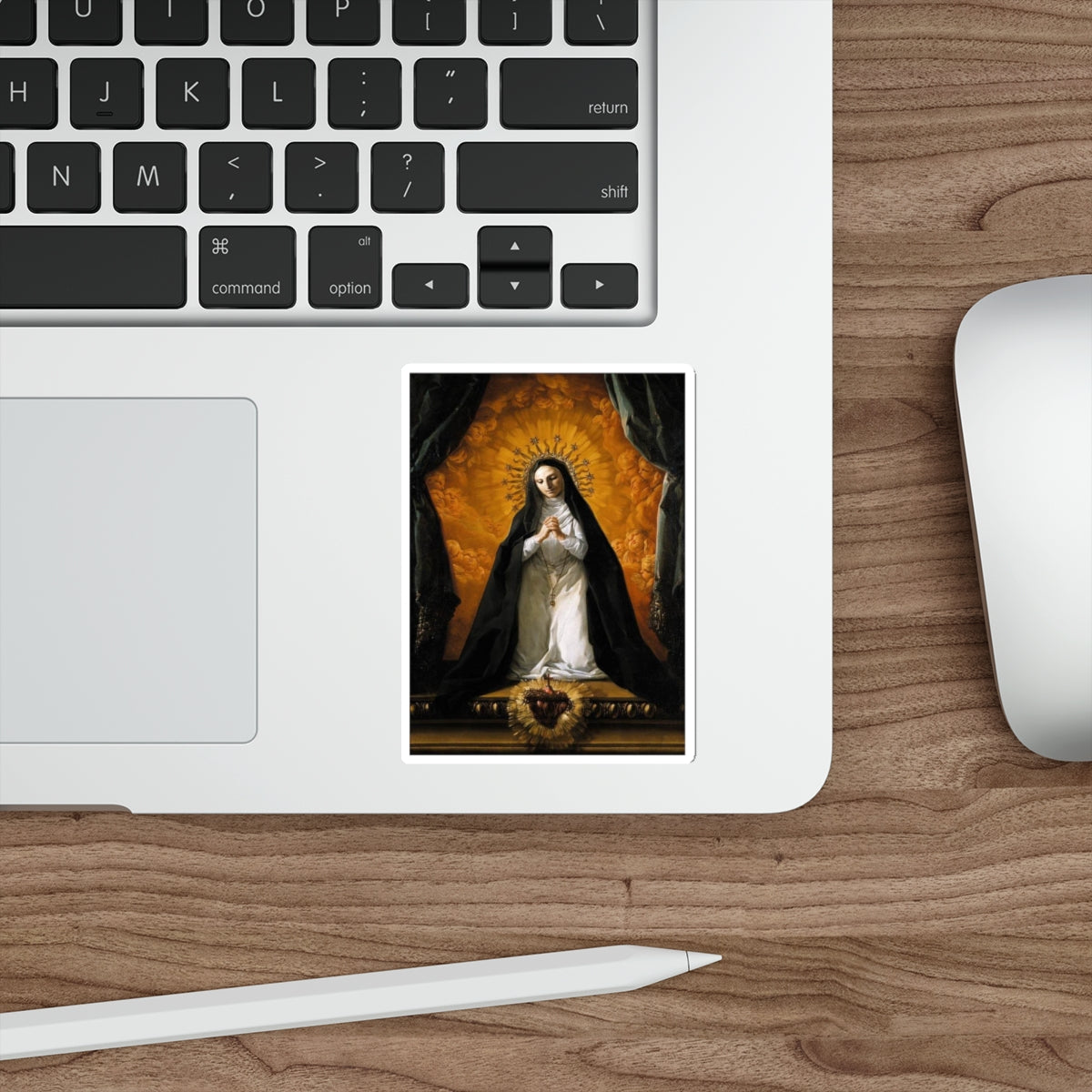 GIAQUINTO, Corrado - St Margaret Mary Alacoque Contemplating the Sacred Heart of Jesus (Artwork) STICKER Vinyl Die-Cut Decal-The Sticker Space