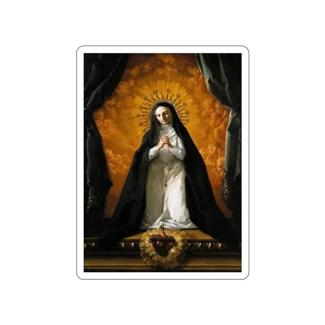 GIAQUINTO, Corrado - St Margaret Mary Alacoque Contemplating the Sacred Heart of Jesus (Artwork) STICKER Vinyl Die-Cut Decal White Die-Cut 2 Inch - The Sticker Space